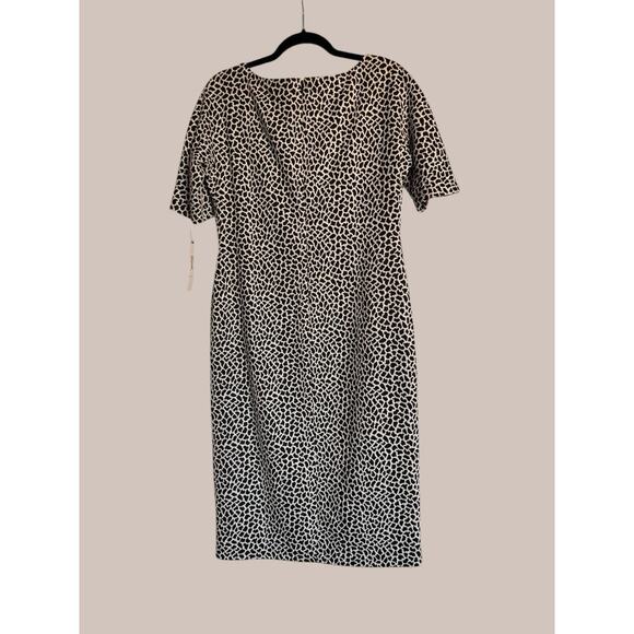 Maggy London Sz 10 Cap Sleeve Dress Animal Print Preppy Professional Formal - Picture 8 of 9